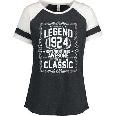 The Original Legend 1924 100th Birthday Enza Ladies Jersey Colorblock Tee