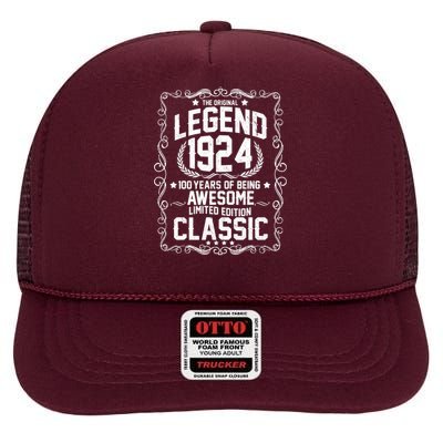 The Original Legend 1924 100th Birthday High Crown Mesh Back Trucker Hat