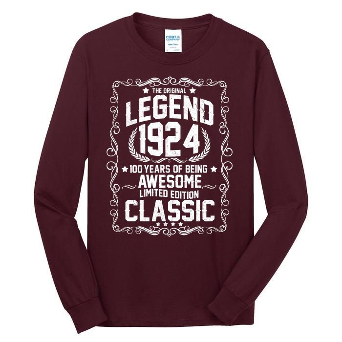 The Original Legend 1924 100th Birthday Tall Long Sleeve T-Shirt