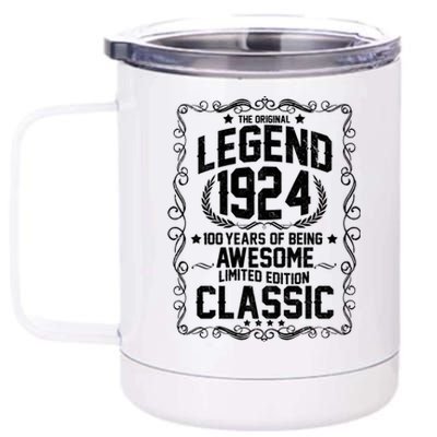 The Original Legend 1924 100th Birthday 12 oz Stainless Steel Tumbler Cup