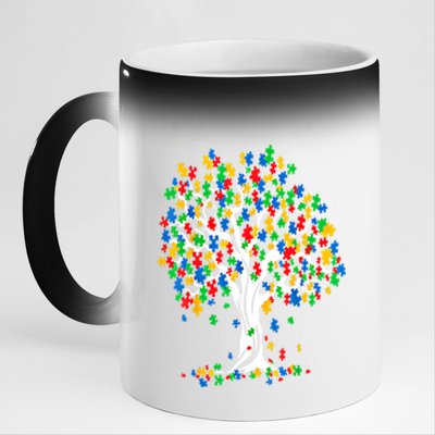 Tree Of Life Autism Awareness Month Funny Asd Supporter Funny Gift 11oz Black Color Changing Mug