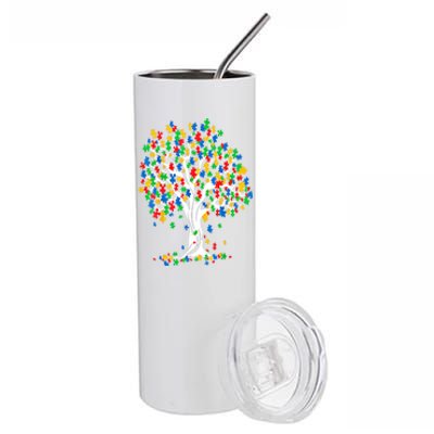 Tree Of Life Autism Awareness Month Funny Asd Supporter Funny Gift Stainless Steel Tumbler