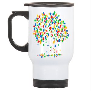 Tree Of Life Autism Awareness Month Funny Asd Supporter Funny Gift Stainless Steel Travel Mug