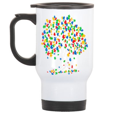 Tree Of Life Autism Awareness Month Funny Asd Supporter Funny Gift Stainless Steel Travel Mug