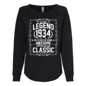 The Original Legend 1934 90th Birthday Womens California Wash Sweatshirt