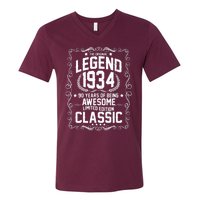 The Original Legend 1934 90th Birthday V-Neck T-Shirt