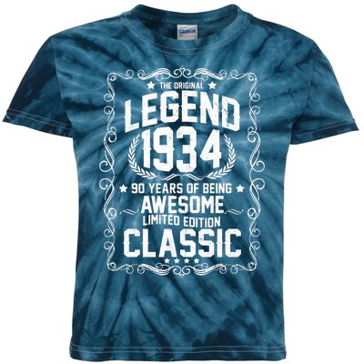 The Original Legend 1934 90th Birthday Kids Tie-Dye T-Shirt