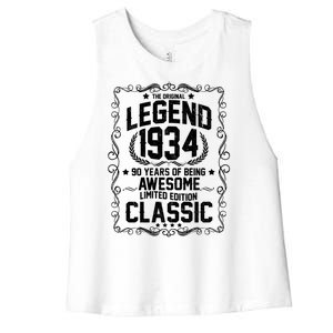 The Original Legend 1934 90th Birthday Women's Racerback Cropped Tank