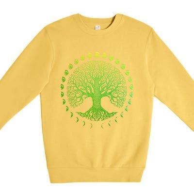 Tree Of Life Phases Of The Moon Gift Funny Gift Earth Day Gift Premium Crewneck Sweatshirt