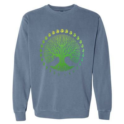 Tree Of Life Phases Of The Moon Gift Funny Gift Earth Day Gift Garment-Dyed Sweatshirt