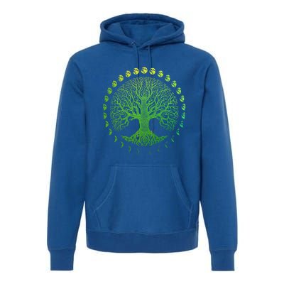 Tree Of Life Phases Of The Moon Gift Funny Gift Earth Day Gift Premium Hoodie