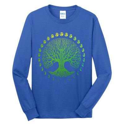 Tree Of Life Phases Of The Moon Gift Funny Gift Earth Day Gift Tall Long Sleeve T-Shirt