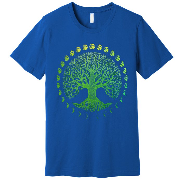 Tree Of Life Phases Of The Moon Gift Funny Gift Earth Day Gift Premium T-Shirt