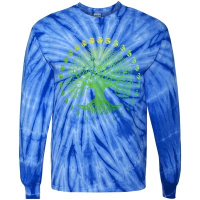 Tree Of Life Phases Of The Moon Gift Funny Gift Earth Day Gift Tie-Dye Long Sleeve Shirt