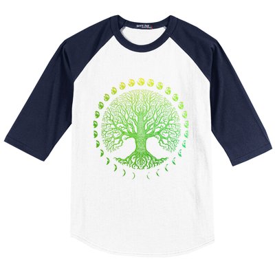 Tree Of Life Phases Of The Moon Gift Funny Gift Earth Day Gift Baseball Sleeve Shirt