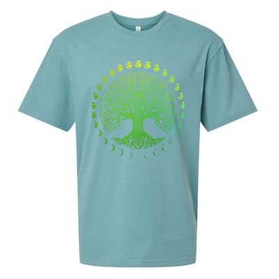 Tree Of Life Phases Of The Moon Gift Funny Gift Earth Day Gift Sueded Cloud Jersey T-Shirt