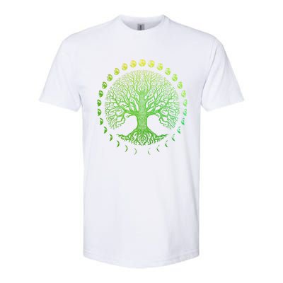 Tree Of Life Phases Of The Moon Gift Funny Gift Earth Day Gift Softstyle CVC T-Shirt