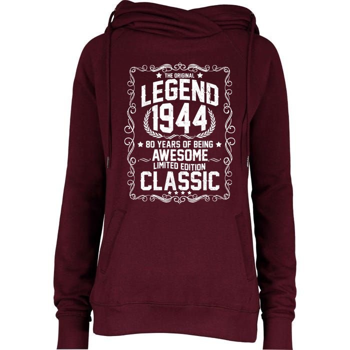 The Original Legend 1944 80th Birthday Womens Funnel Neck Pullover Hood