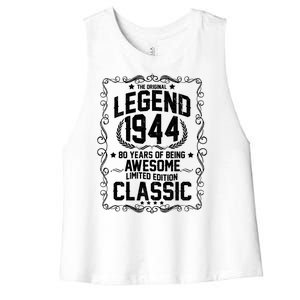 The Original Legend 1944 80th Birthday Women's Racerback Cropped Tank