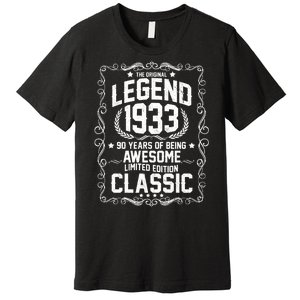 The Original Legend 1933 90th Birthday Premium T-Shirt