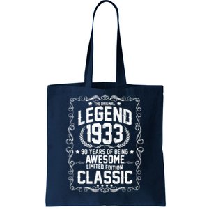 The Original Legend 1933 90th Birthday Tote Bag