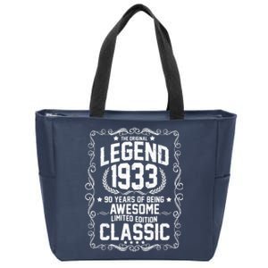 The Original Legend 1933 90th Birthday Zip Tote Bag