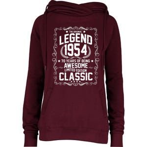 The Original Legend 1954 70th Birthday Womens Funnel Neck Pullover Hood