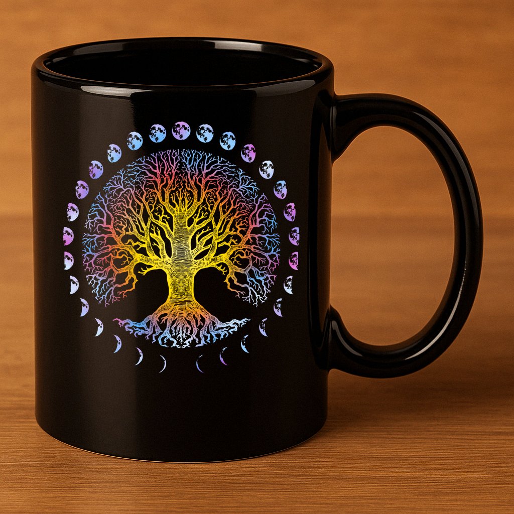 Tree Of Life Phases Of The Moon Gift Cute Gift Winter Tree Gift 11oz C Handle Ceramic Mug