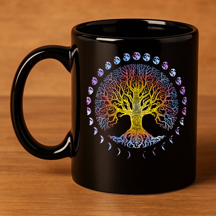 Tree Of Life Phases Of The Moon Gift Cute Gift Winter Tree Gift 11oz C Handle Ceramic Mug