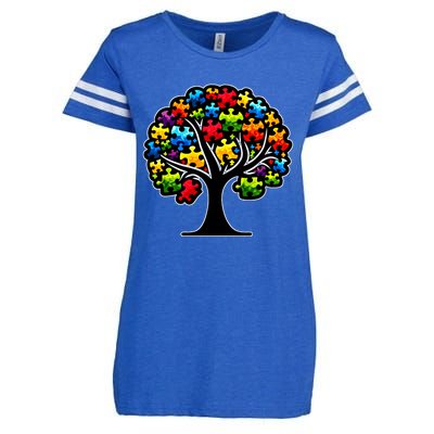 Tree Of Life Autism Awareness Month Funny Asd Supporter Gift Enza Ladies Jersey Football T-Shirt