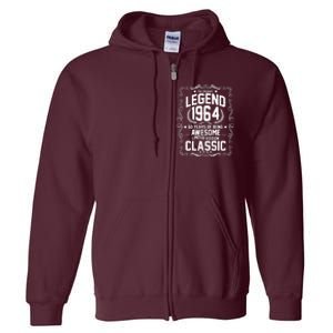 The Original Legend 1964 60th Birthday Full Zip Hoodie