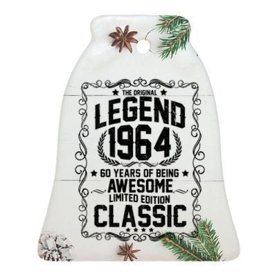 The Original Legend 1964 60th Birthday Ceramic Bell Ornament