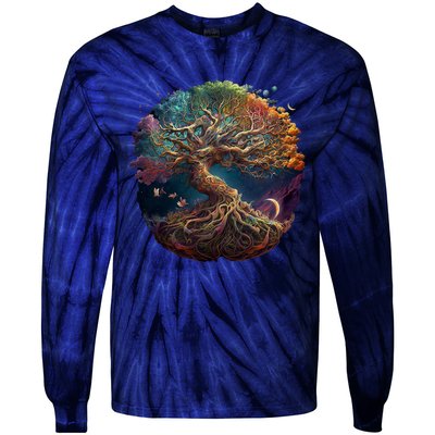 Tree Of Life Gift The Tree Of Life Meditation Tie-Dye Long Sleeve Shirt