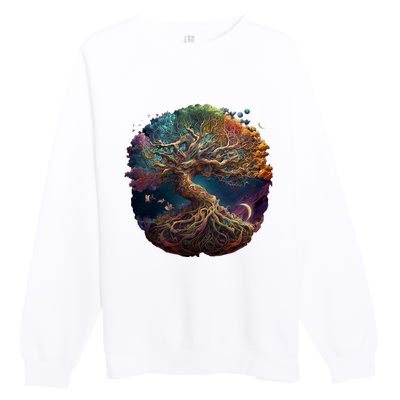 Tree Of Life Gift The Tree Of Life Meditation Premium Crewneck Sweatshirt