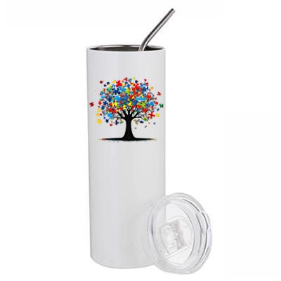 Tree Of Life Autism Awareness Day Autistic Gift Stainless Steel Tumbler