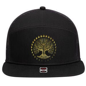 Tree Of Life Phases Of The Moon Gift 7 Panel Mesh Trucker Snapback Hat