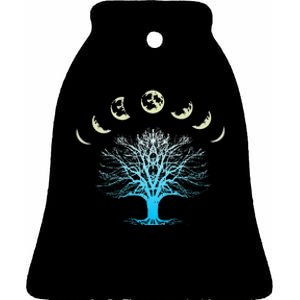 Tree Of Life Spiritual Moonphases For Yoga Ceramic Bell Ornament