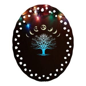 Tree Of Life Spiritual Moonphases For Yoga Ceramic Oval Ornament