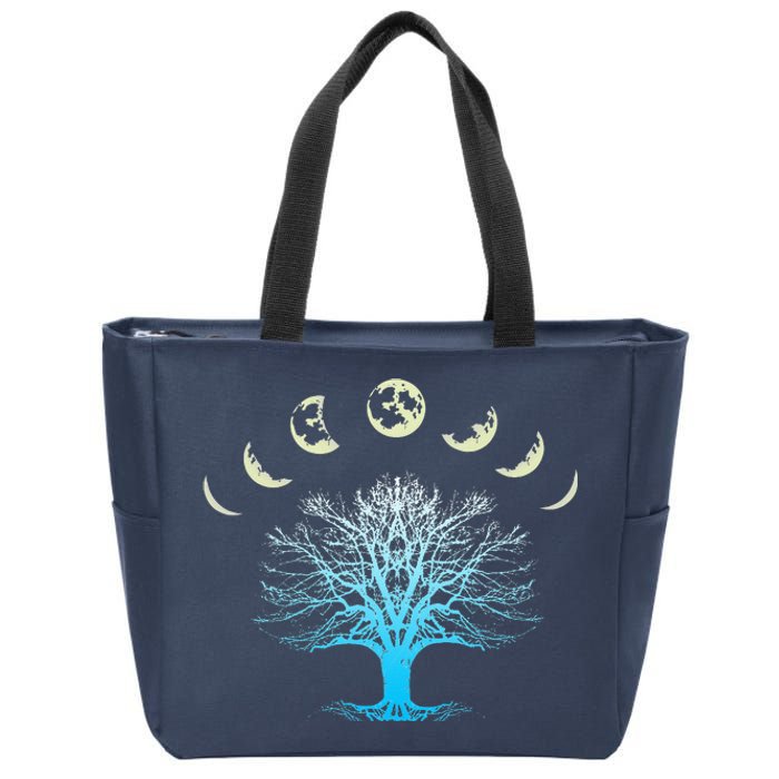 Tree Of Life Spiritual Moonphases For Yoga Zip Tote Bag