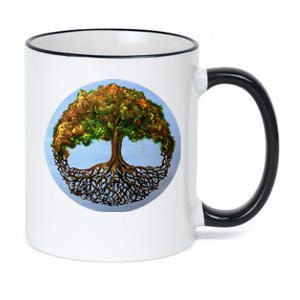 Tree Of Life Painting 11oz Black Color Changing Mug