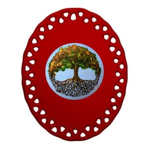 Tree Of Life Painting Ceramic Oval Ornament