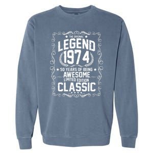 The Original Legend 1974 50th Birthday Garment-Dyed Sweatshirt