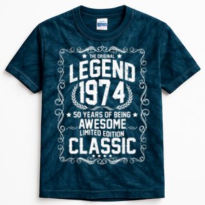 The Original Legend 1974 50th Birthday Kids Tie-Dye T-Shirt