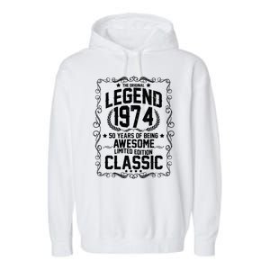 The Original Legend 1974 50th Birthday Garment-Dyed Fleece Hoodie