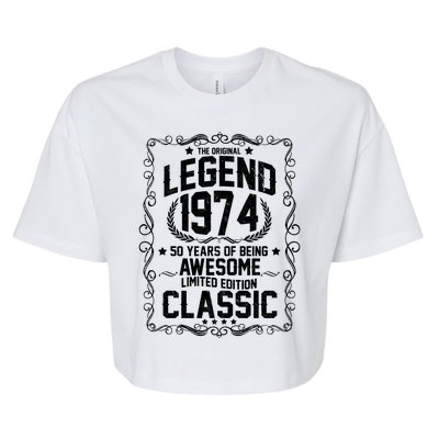 The Original Legend 1974 50th Birthday Bella+Canvas Jersey Crop Tee