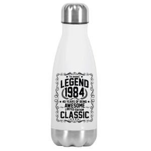 The Original Legend 1984 40th Birthday Stainless Steel Insulated Water Bottle