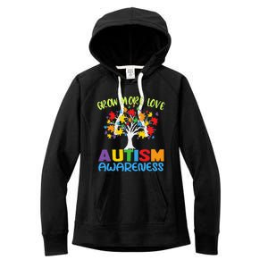 Tree Of Love Puzzle Pieces Cute Autism Awareness Women's Fleece Hoodie