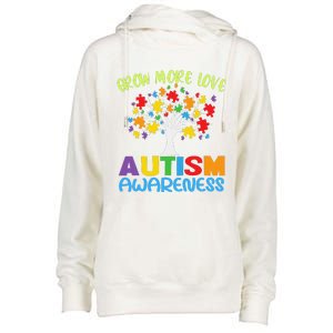 Tree Of Love Puzzle Pieces Cute Autism Awareness Womens Funnel Neck Pullover Hood