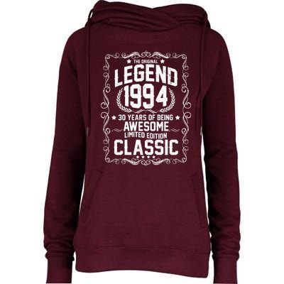 The Original Legend 1994 30th Birthday Womens Funnel Neck Pullover Hood