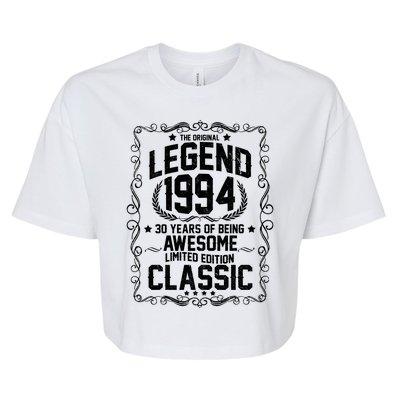 The Original Legend 1994 30th Birthday Bella+Canvas Jersey Crop Tee